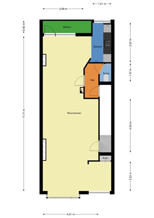 Floorplan - Talmastraat 88b02, 3038 SV Rotterdam